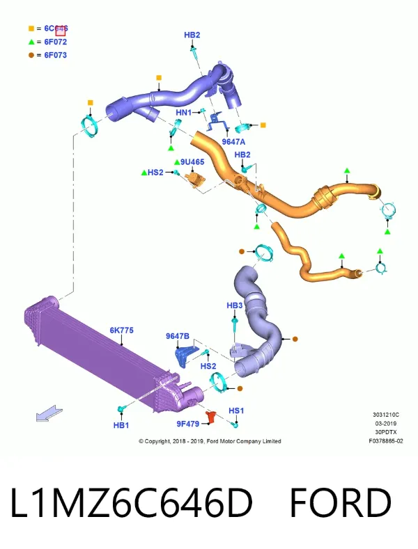 Патрубок интеркулера L1MZ6C646D Ford