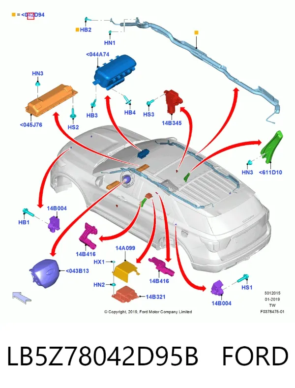 Шторка боковая, левая LB5Z78042D95C Ford
