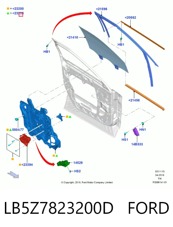 Стеклоподъемник передней правой двери LB5Z7823200D Ford