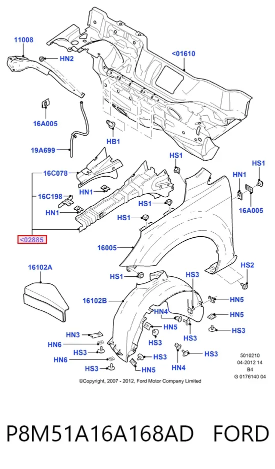  P8M51A16A168AD Ford