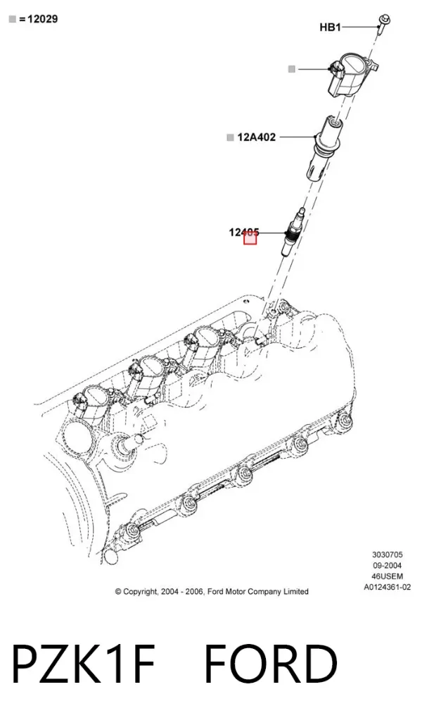 Свечи зажигания PZK1F Ford