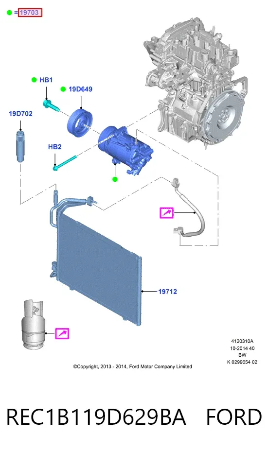 Компрессор кондиционера REC1B119D629BA Ford