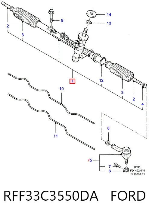 Рулевая рейка RFF33C3550DA Ford
