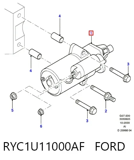 Стартер RYC1U11000AF Ford