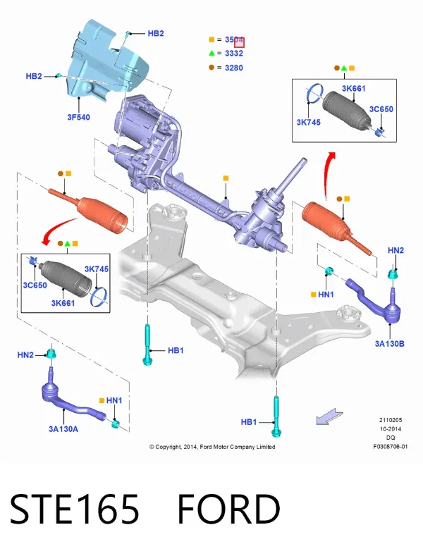 Рулевая рейка STE165 Ford