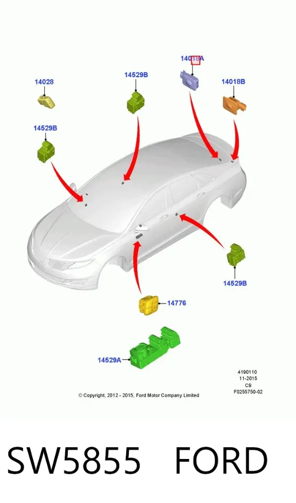 Кнопка привода замка багажника SW5855 Ford