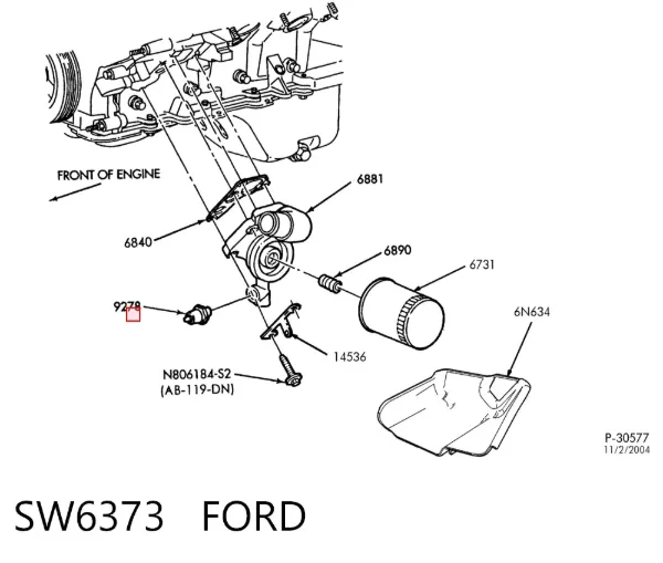 Датчик давления масла SW6373 Ford