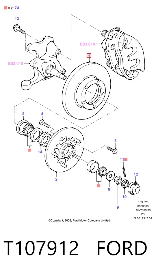Передние тормозные диски T107912 Ford