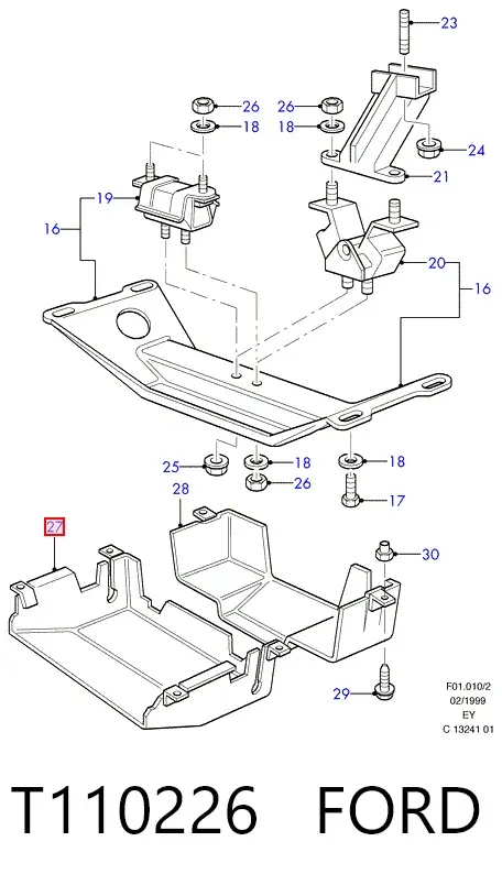 Шумоизоляция капота T110226 Ford