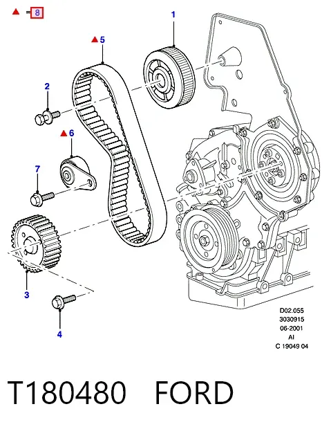 Комплект ГРМ T180480 Ford