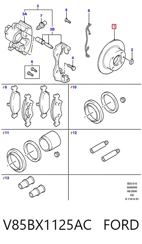 Передние тормозные диски V85BX1125AC Ford