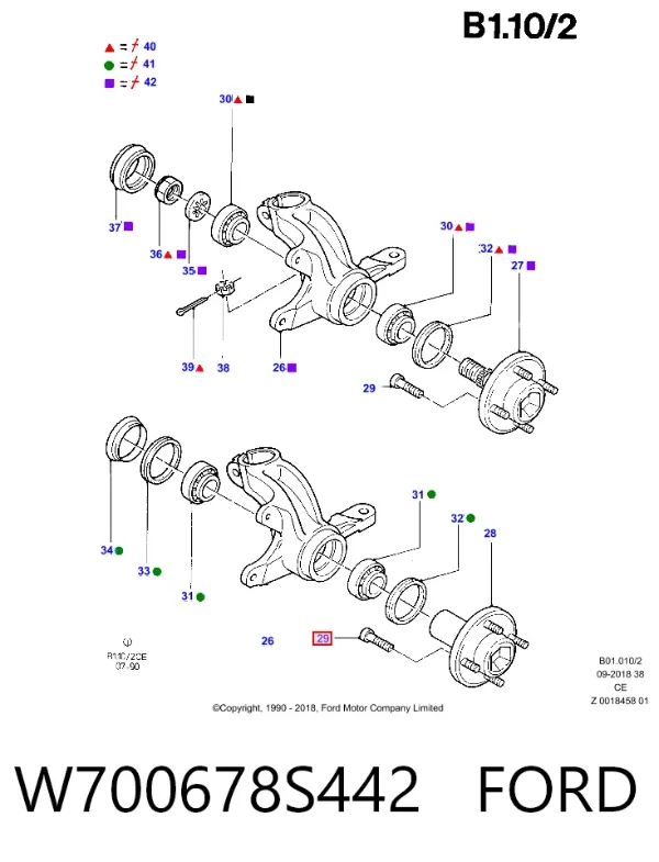 Колесный болт W700678S442 Ford