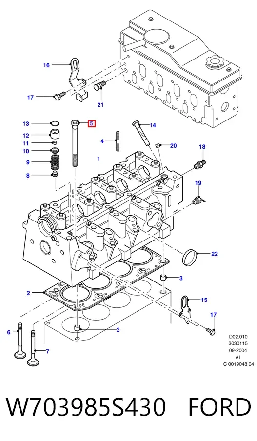 Болт ГБЦ W703985S430 Ford