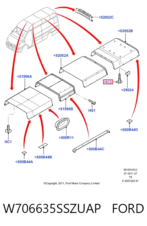 Пистон крепления обшивки двери W706635SSZUAP Ford