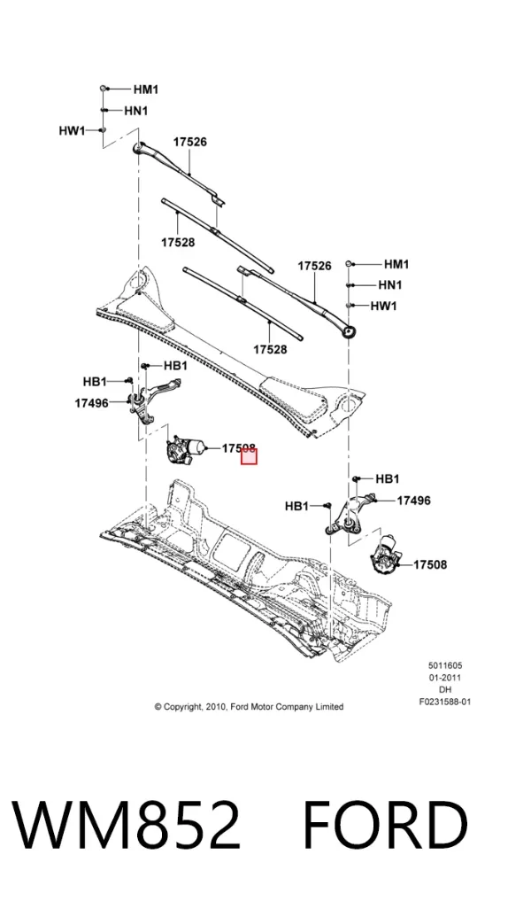 Мотор дворников WM852 Ford