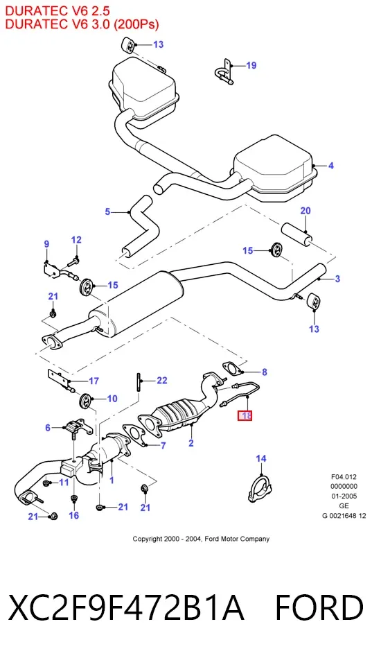 Датчик кислорода до катализатора XC2F9F472B1A Ford