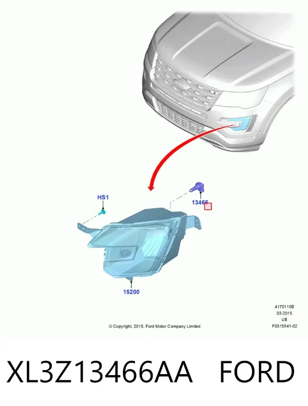 Лампа противотуманной фары XL3Z13466AA Ford
