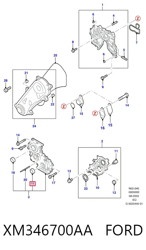 Сальник коленвала XM346700AA Ford