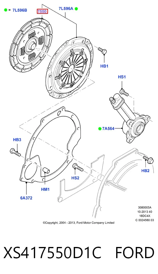 Диск сцепления XS417550D1C Ford