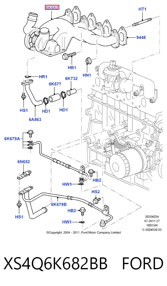Турбина XS4Q6K682BB Ford