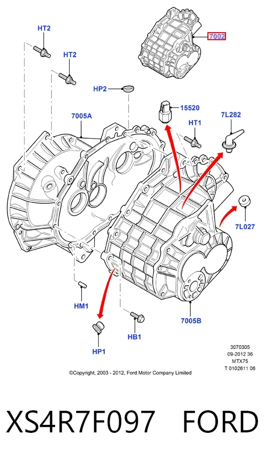 КПП XS4R7F097 Ford