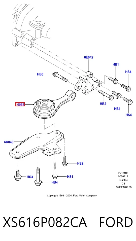 Задняя опора двигателя XS616P082CA Ford