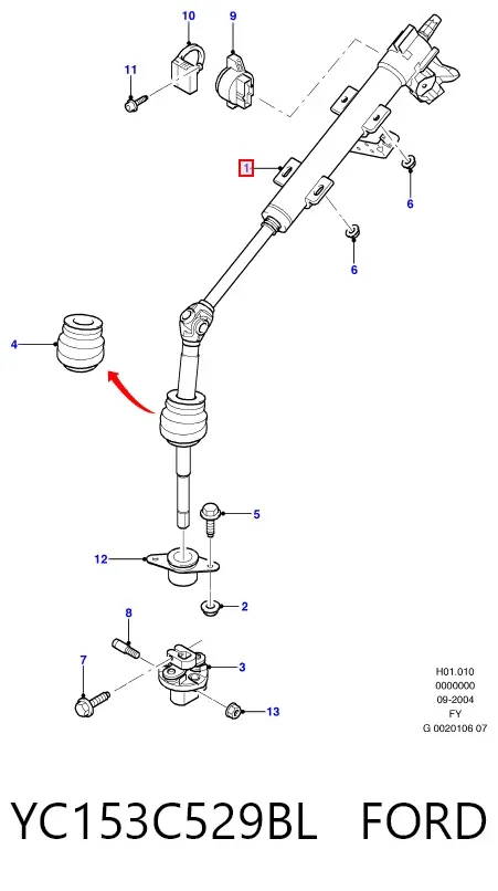Рулевая колонка YC153C529BL Ford