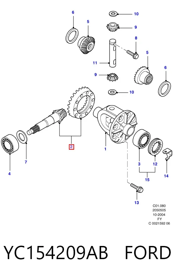 Главная пара заднего моста YC154209AB Ford