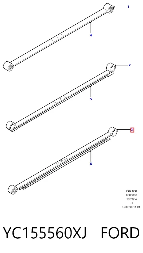 Рессора задняя YC155560XJ Ford
