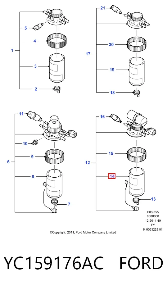 Топливный фильтр YC159176AC Ford