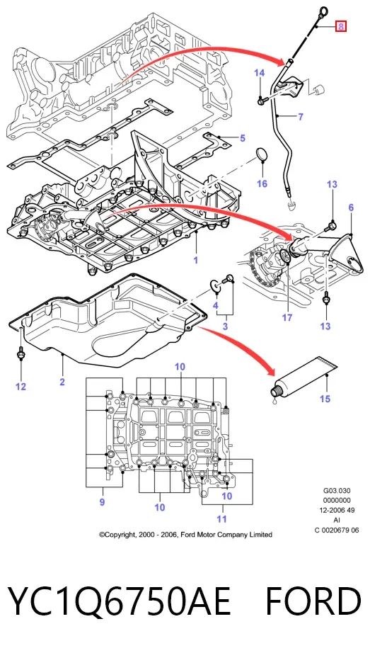 Щуп масляный YC1Q6750AE Ford