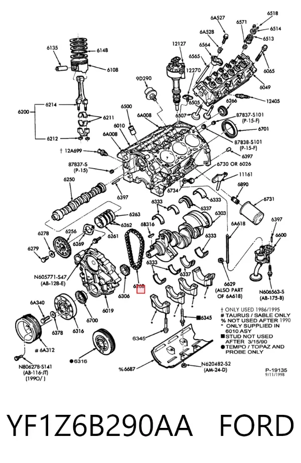 Комплект цепи ГРМ Ford Taurus GL