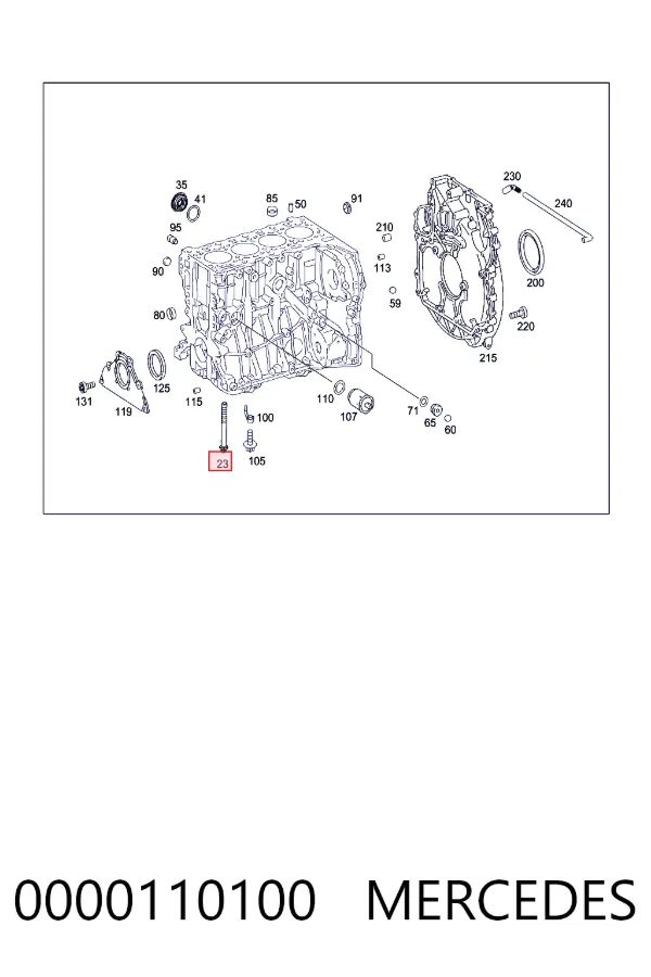 Купить A0000110100 Mercedes Болт крышки коренного вкладыша