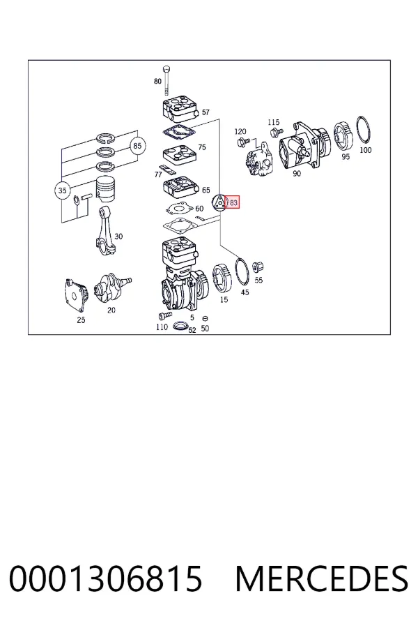 Прокладка компрессора Mercedes A0001306815 цена, от 15.39 USD