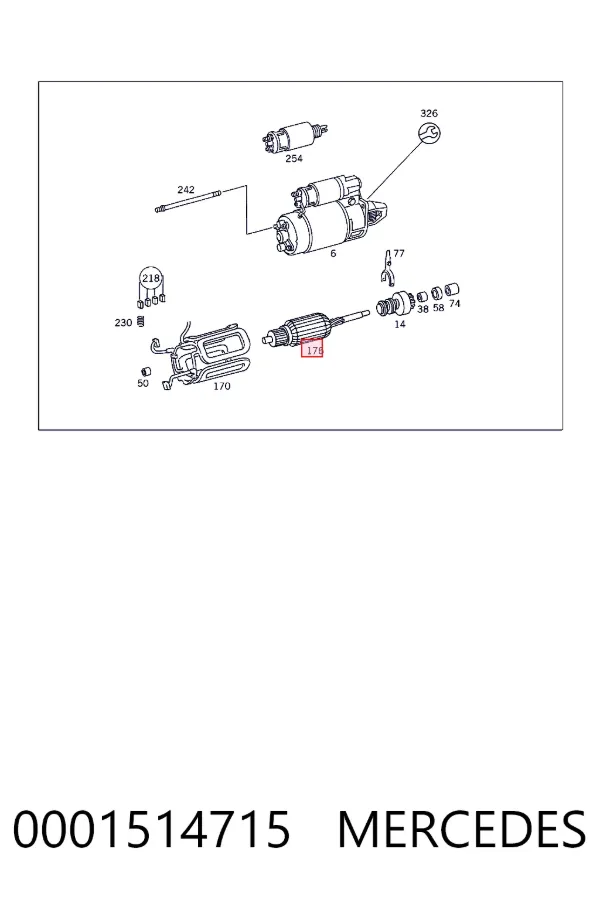 Якорь (ротор) стартера Mercedes A0001514715 цена, от 30.31 USD