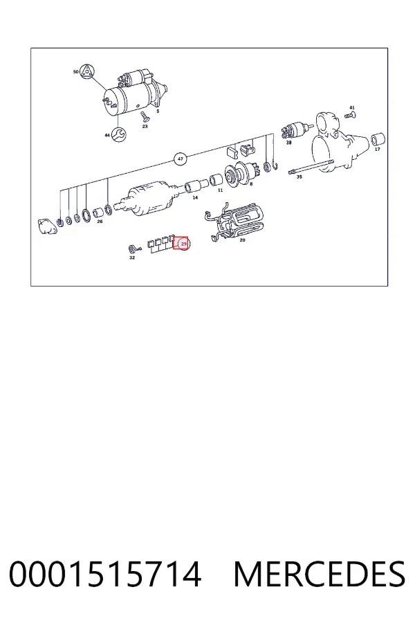 Щетки стартера A0001515714 Mercedes