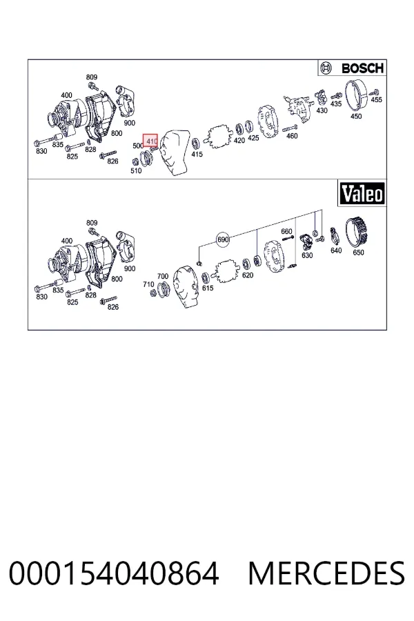 Крышка генератора задняя Mercedes A0001540408