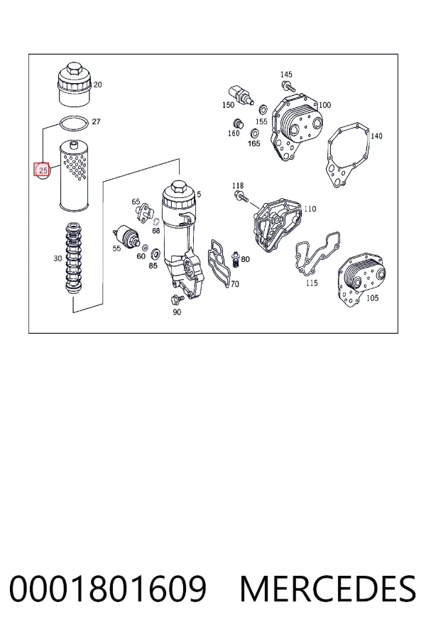 Фильтр масла Mercedes A0001801609