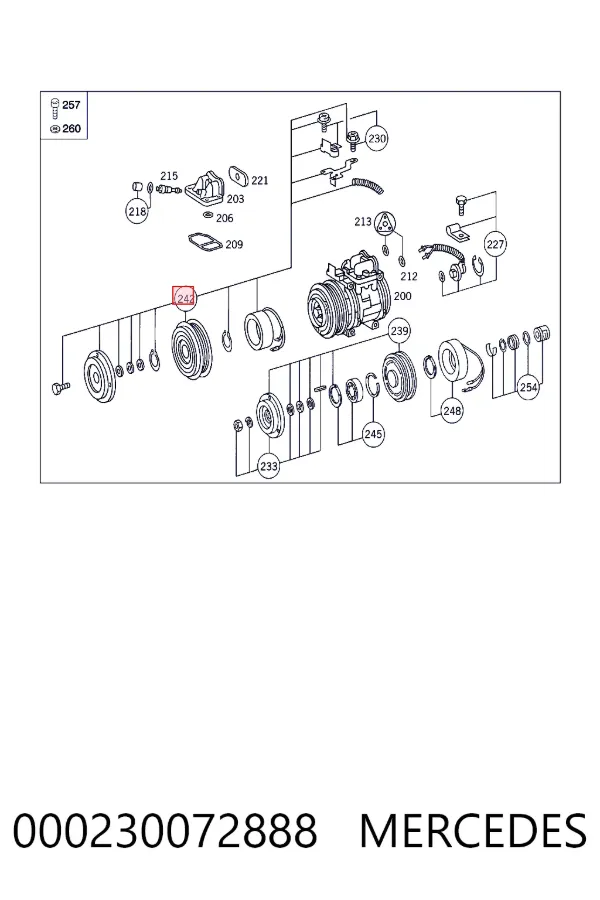 Купить A0002300728 Mercedes Шкив компрессора кондиционера