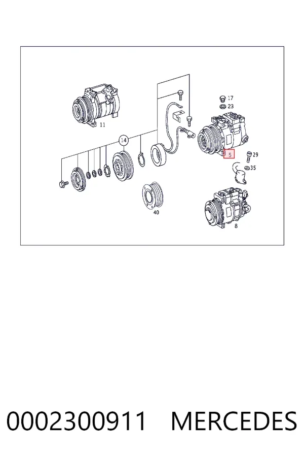 Компрессор системы кондиционирования Mercedes A0002300911 цена, от 126.69 USD