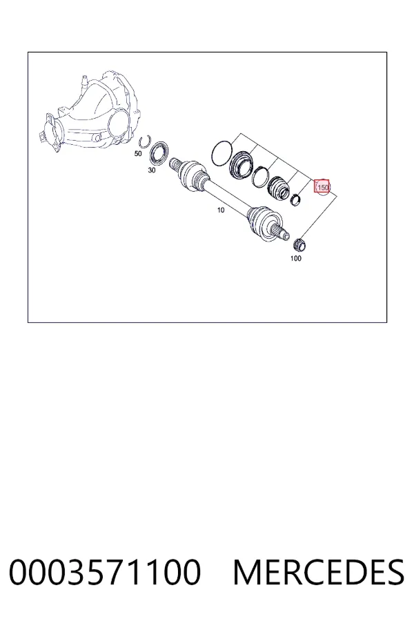 A0003571100 Mercedes Пыльник шарнира угловых скоростей наружный задний