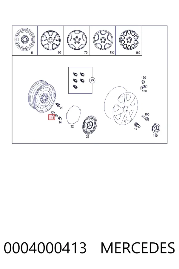 A0004000413 Mercedes 