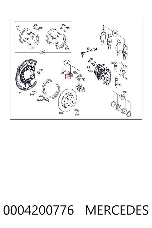Купить A0004200776 Mercedes Пыльник направляющей суппорта тормозного переднего
