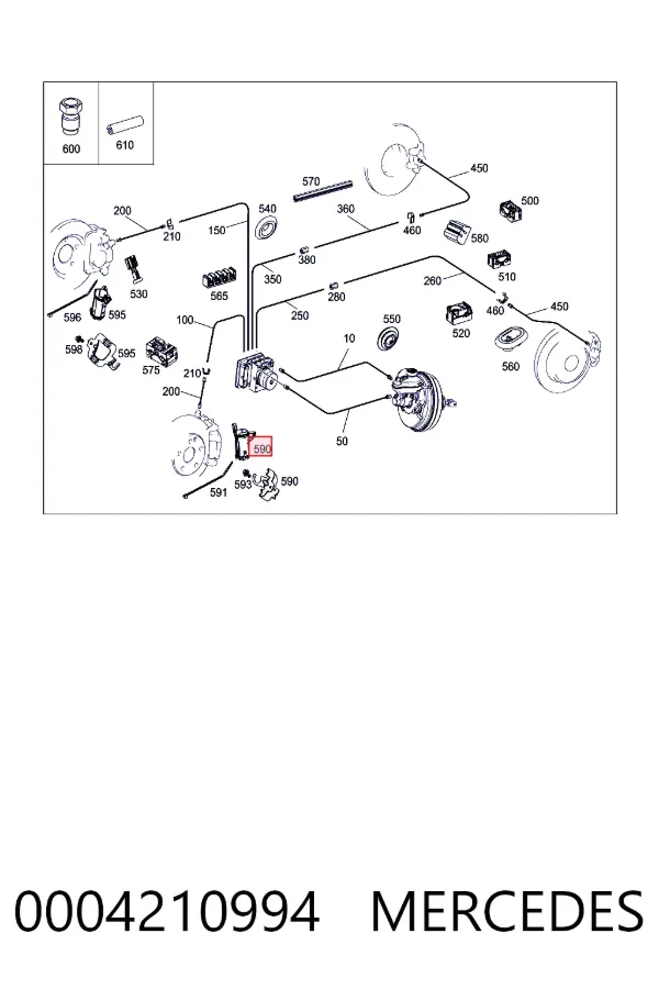 A0004210994 Mercedes Скоба тормозной трубки