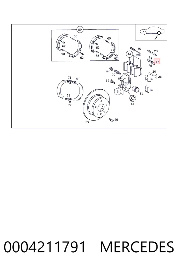  Mercedes A0004211791 цена, от 16.34 USD