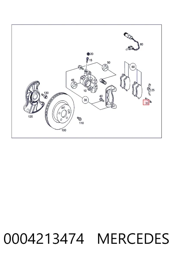 Ремкомплект тормозных колодок 0004213474 Mercedes