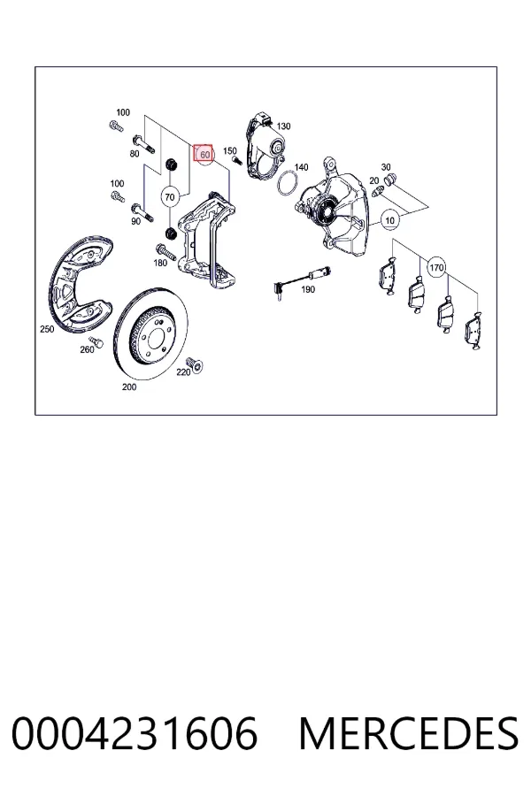 Скоба тормозного суппорта заднего Mercedes A0004231606 цена, от 114.19 USD
