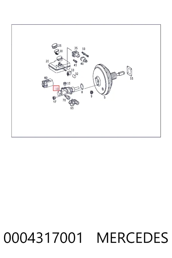 A0004317001 Mercedes Цилиндр тормозной, главный