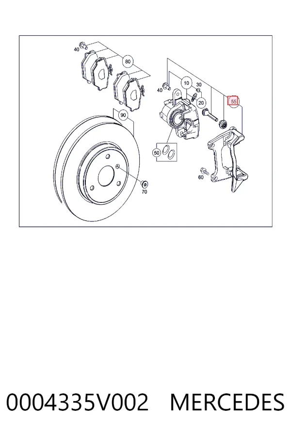 Тормозной суппорт Mercedes Q0004335V002 цена, от 28.87 USD