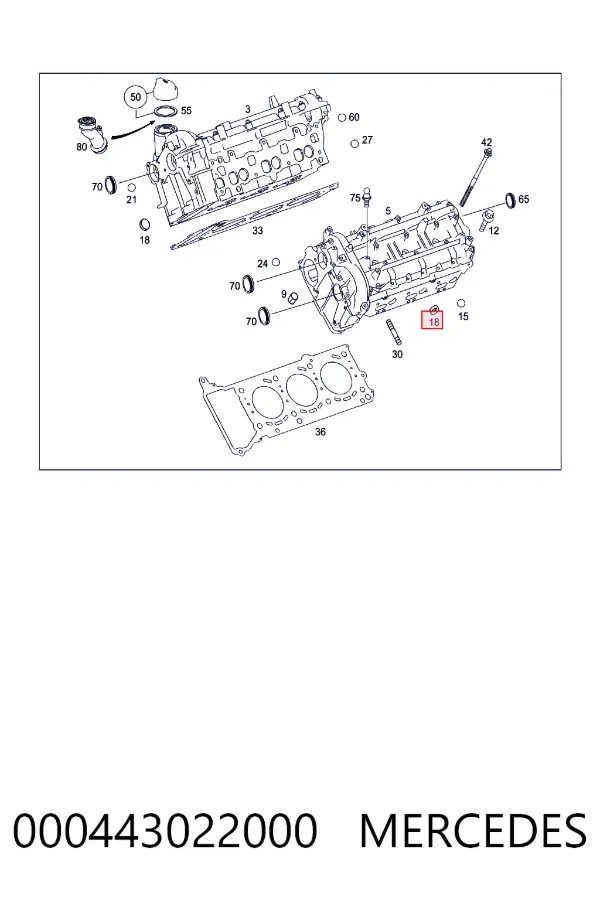 Заглушка ГБЦ 000443022000 Mercedes